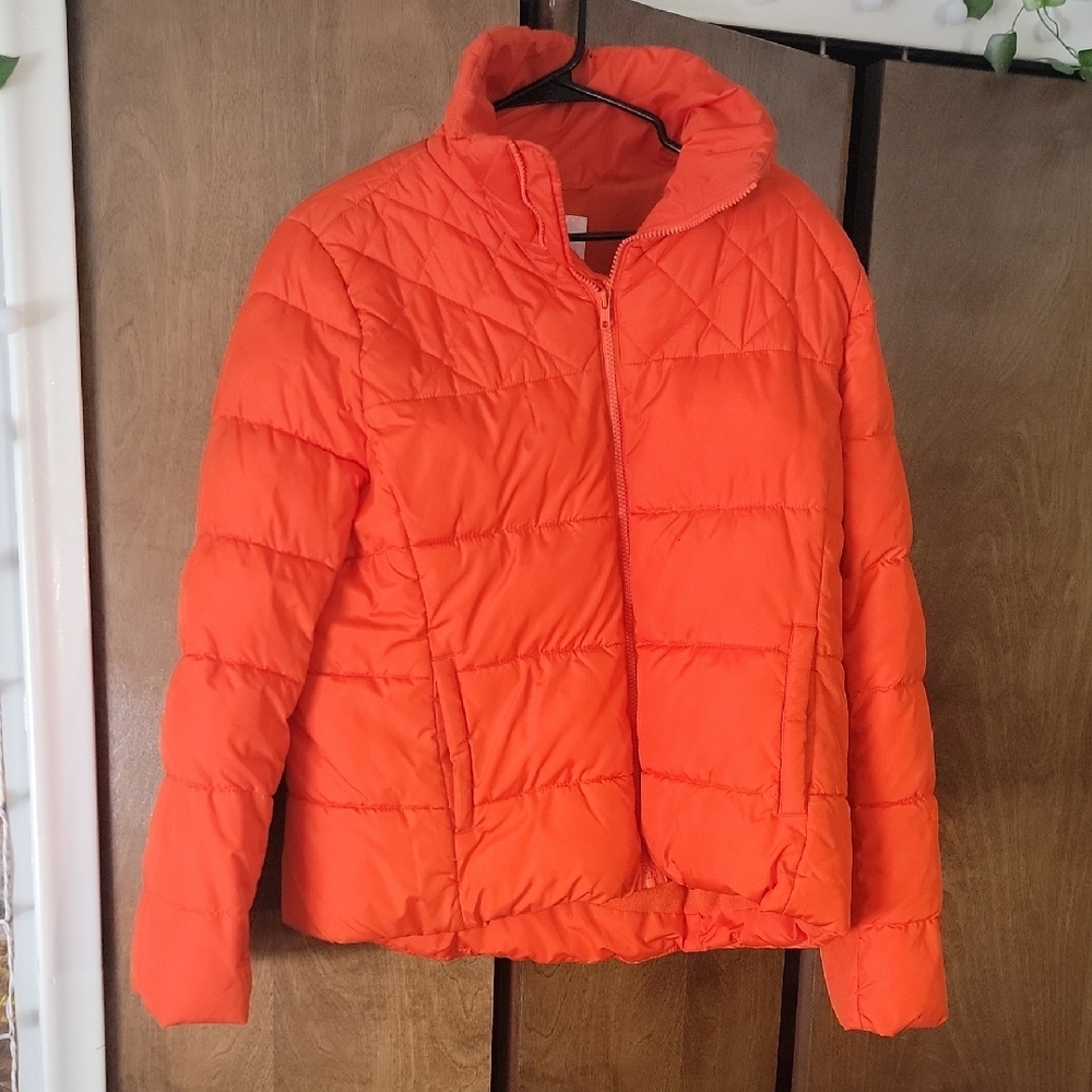 Women's Orange Quilted Jacket
